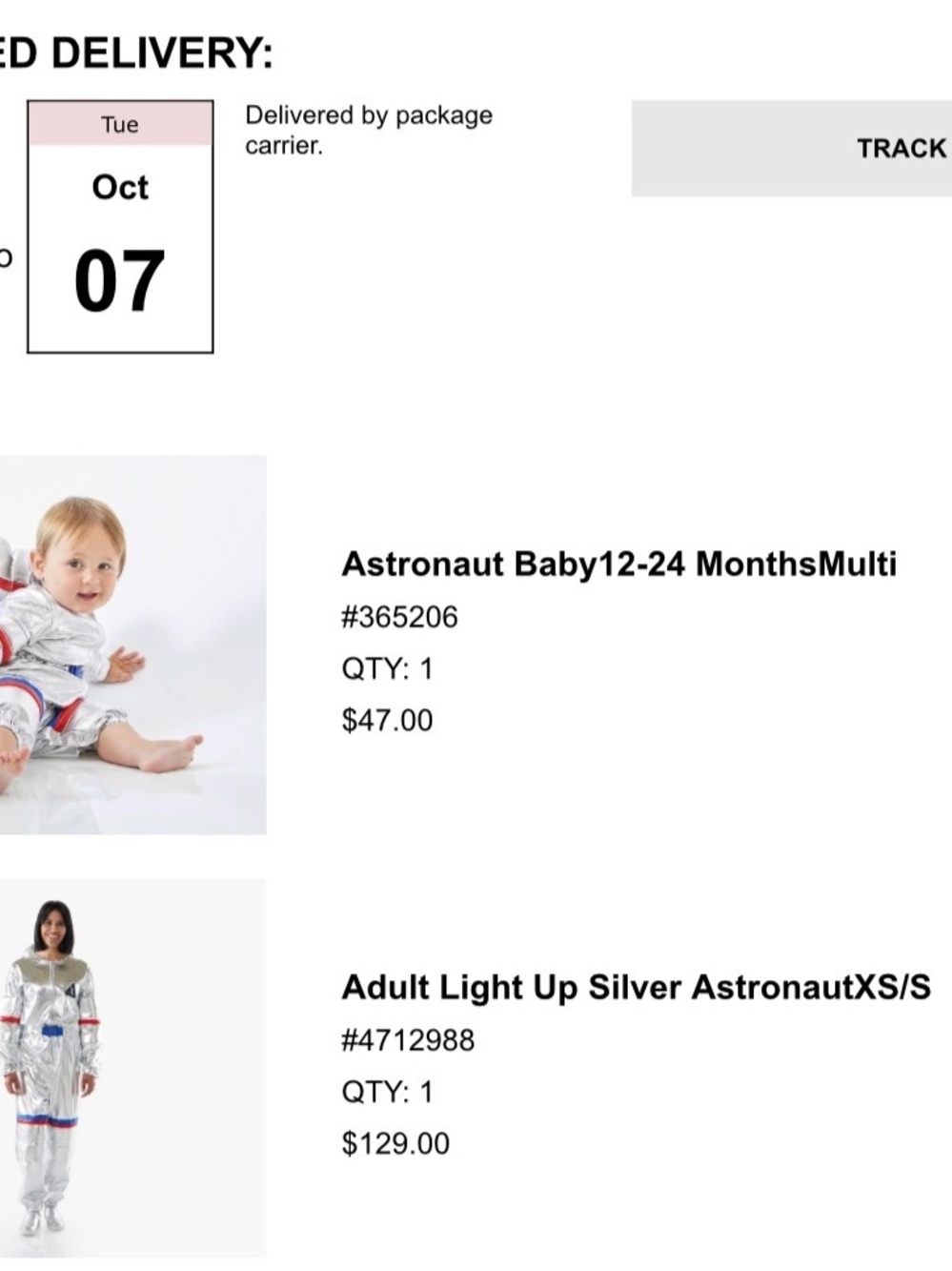 Pottery Barn Kids Baby AND adult Silver Astronaut costumes